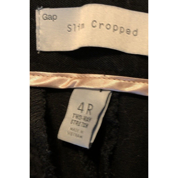 Gap 4 Capris Pants Black Dressy Slim Cropped Two Way Stretch Womens 4R - Picture 3 of 5